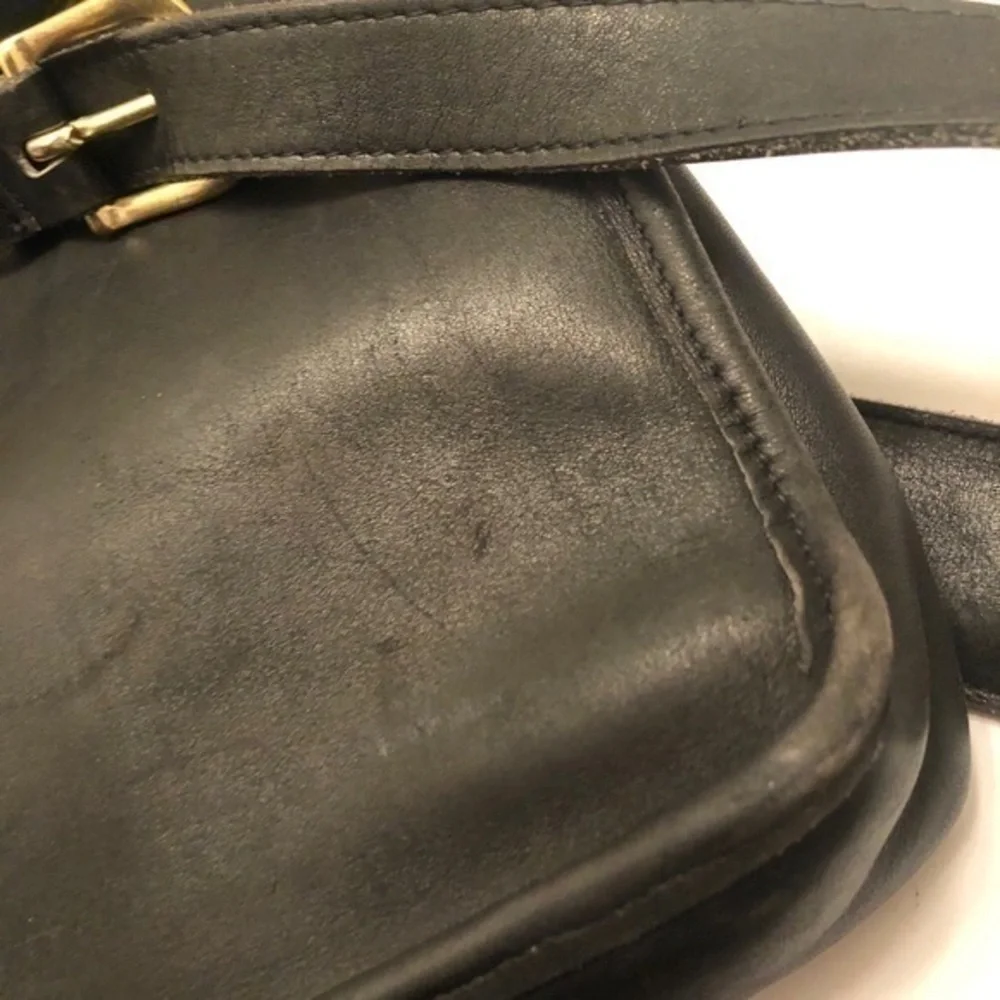 Coach vintage black leather briefcase laptop bag